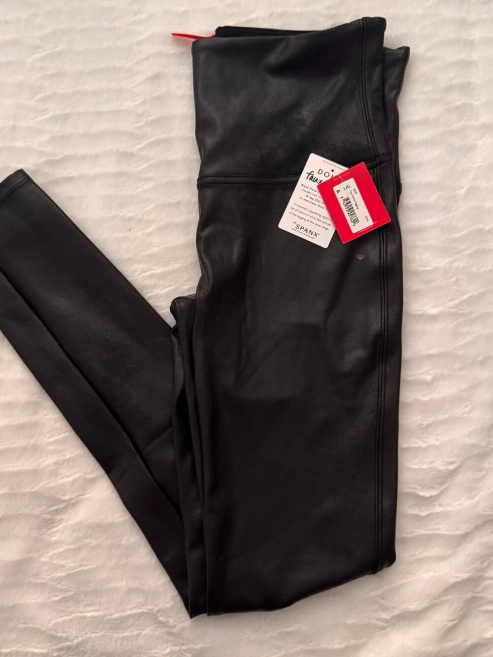 Spanx faux leather leggings, NWT, Large, Black